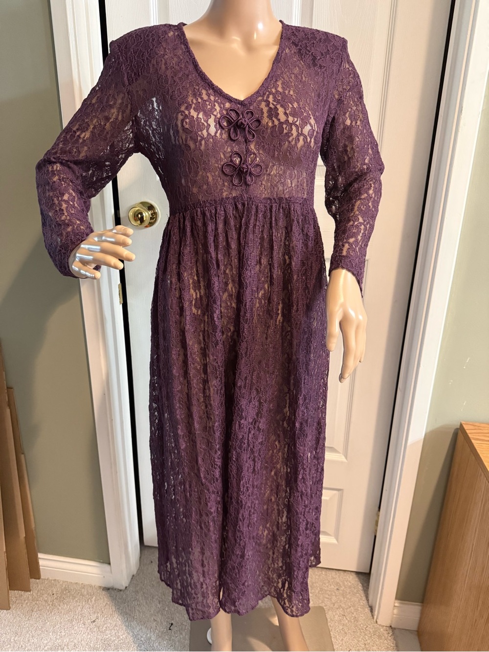 Vintage 90s Betsys Things Purple Lace Dress Size 7 Grunge Whimsigoth